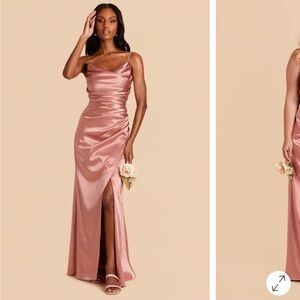 Elegant Pink Satin Evening Gown